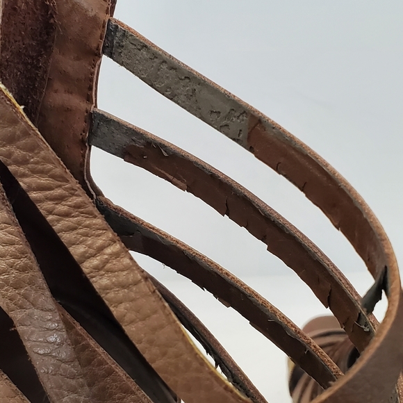 Nine West Ciracon3 Leather Gladiator Wedge Sandal Size 8 - Picture 3 of 9